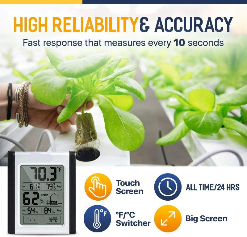 Greenhaus Gardening Humidity Monitor for Grow Tents and Indoor Rooms