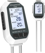 Greenhaus Gardening 7-in-1 Digital Soil Moisture Meter with pH, EC, TDS, Temperature & Light Tester