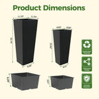 Greenhaus Gardening Tall Rattan Planters Set with Removable Insert Buckets Set of 2