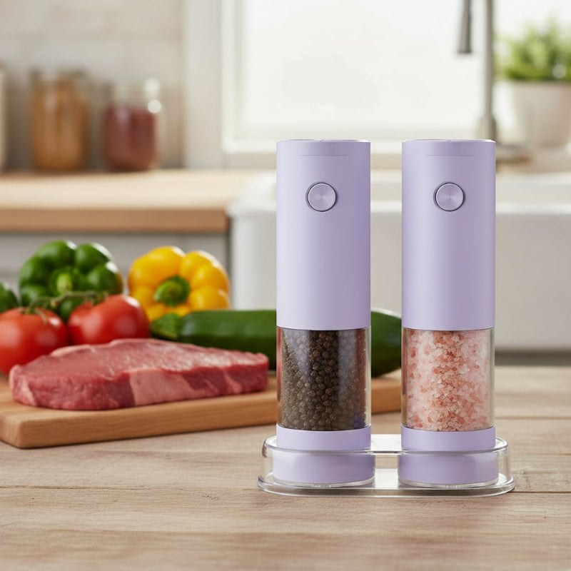Greenhaus Gardening One-Touch Salt and Pepper Grinder Set