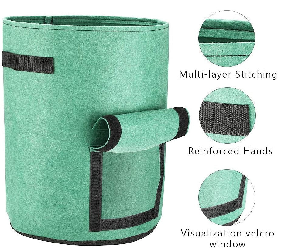Greenhaus Gardening Fabric Garden Grow Bags Mix for Vegetables and Herbs
