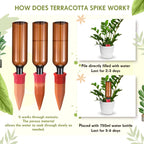 Greenhaus Gardening Terracotta Self-Watering Stakes for Houseplants and Gardens
