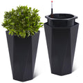 Greenhaus Gardening 23-Inch Tall Planters with Inner Bucket Set of 2