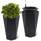 Greenhaus Gardening 23-Inch Tall Planters with Inner Bucket Set of 2