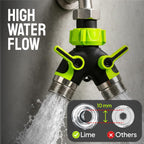 Greenhaus Gardening Heavy Duty 2-Way Garden Hose Splitter with Dual Shut-Off Valves