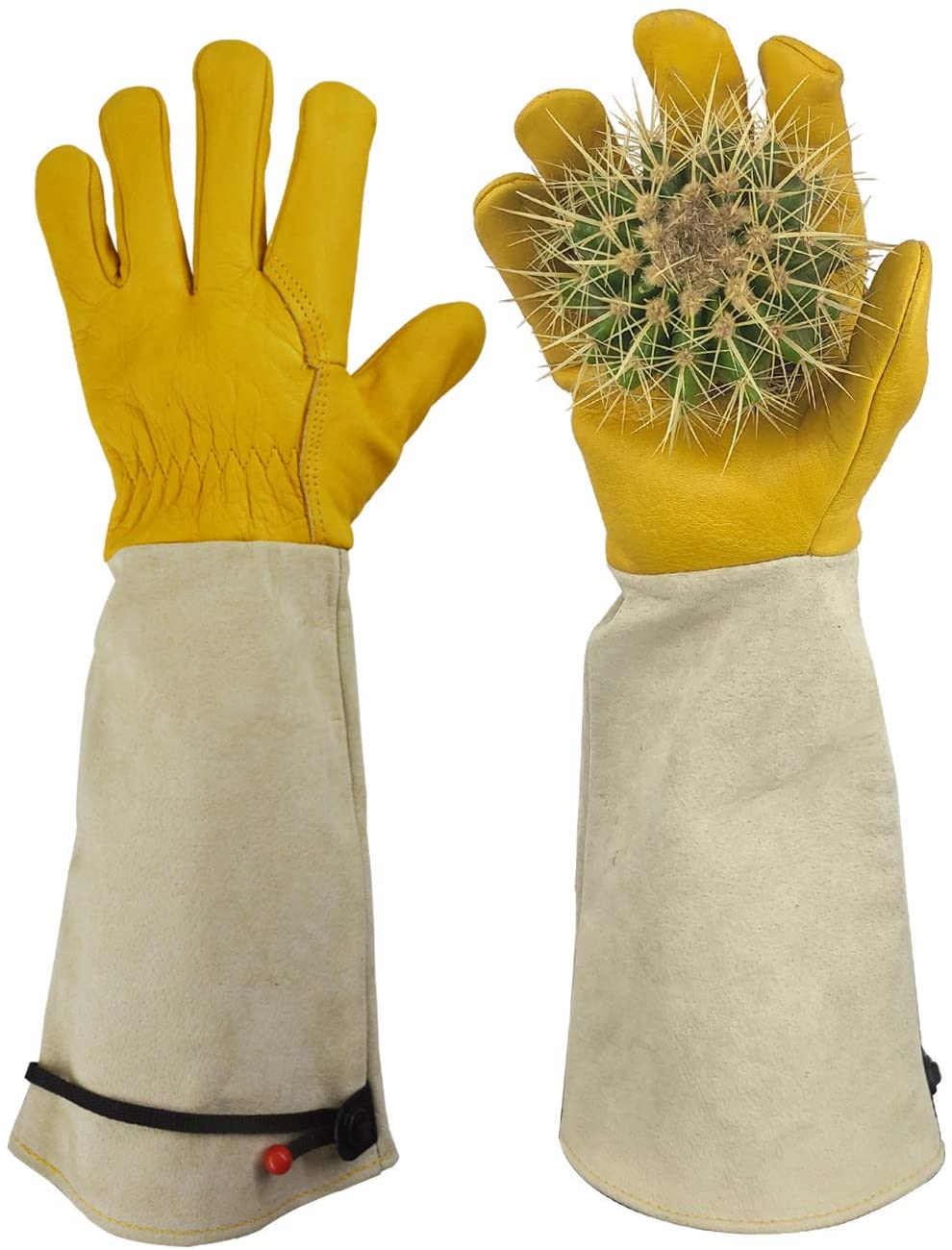 Greenhaus Gardening Adjustable Cuff Pruning Gloves for Yard Work