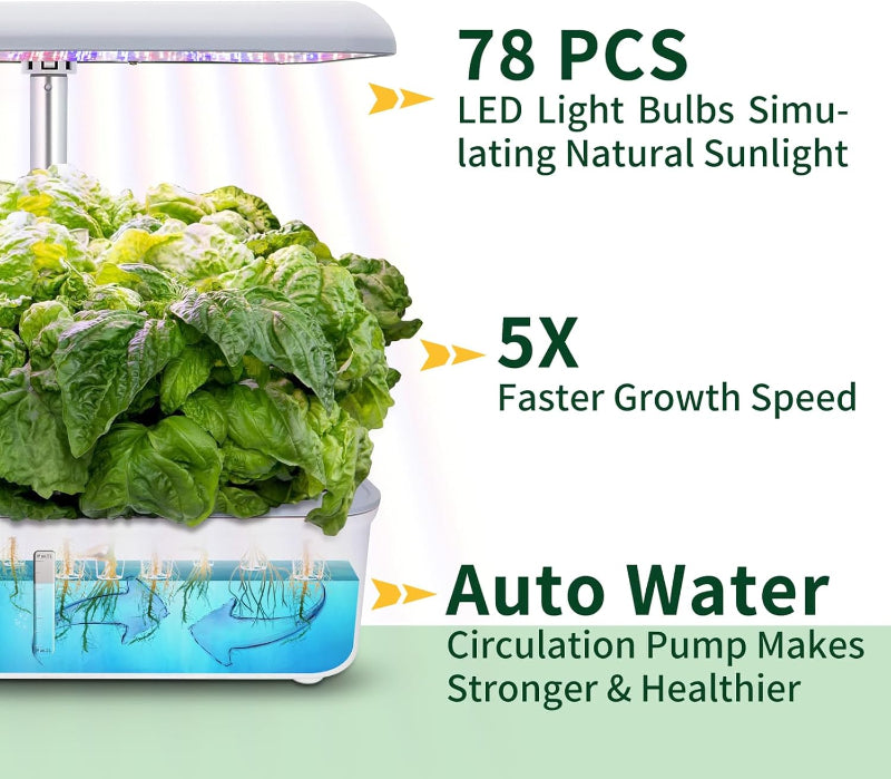 Greenhaus Gardening 14-Pod Hydroponic Herb Garden with Smart WiFi Features