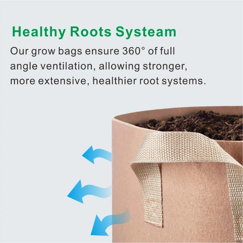 Greenhaus Gardening Premium Beige Garden Grow Bags with Reinforced Handles