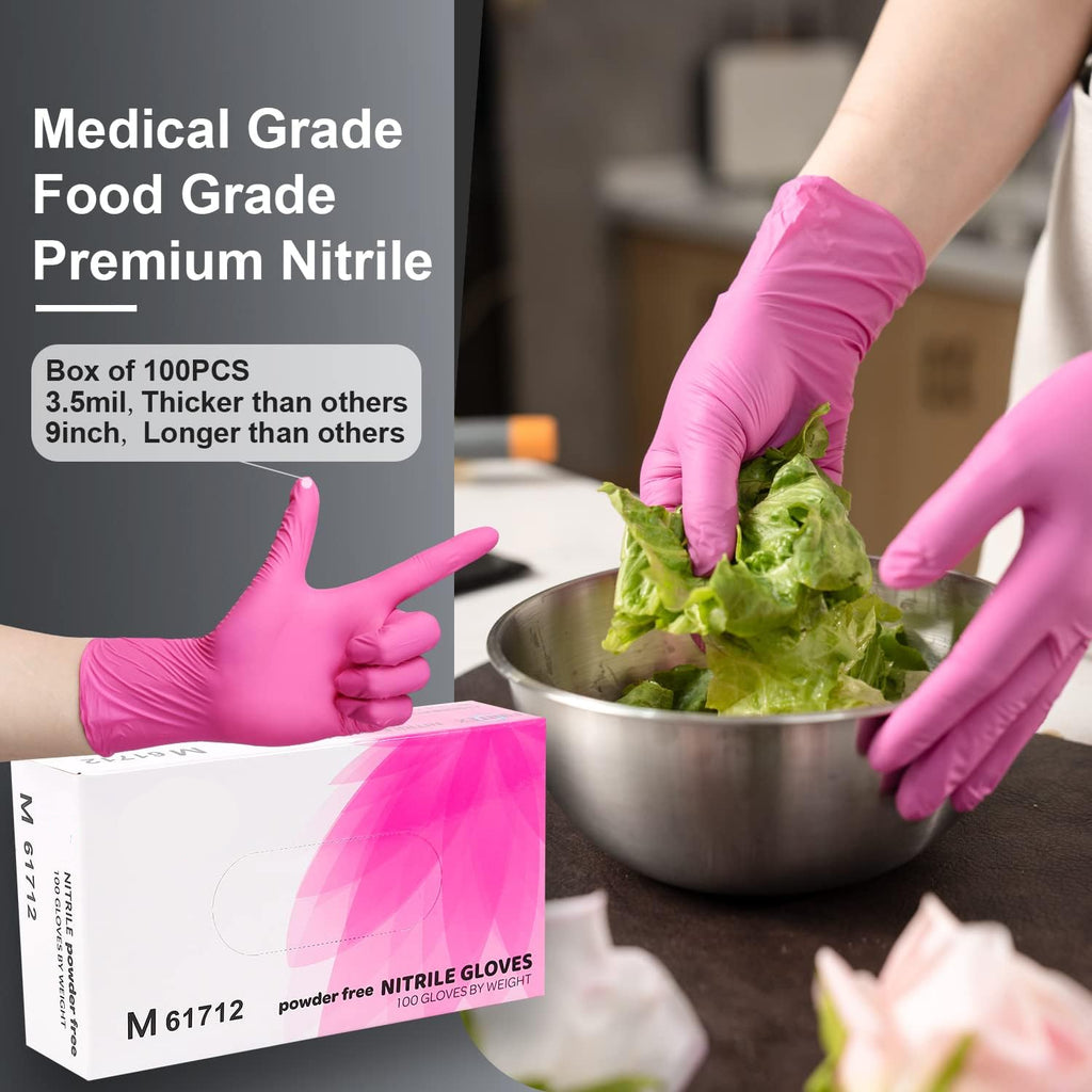 Greenhaus Gardening Disposable Nitrile Exam Gloves, 3.5 Mil, Latex-Free, 100 Count