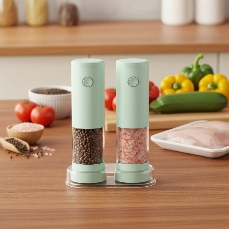 Greenhaus Gardening One-Touch Salt and Pepper Grinder Set