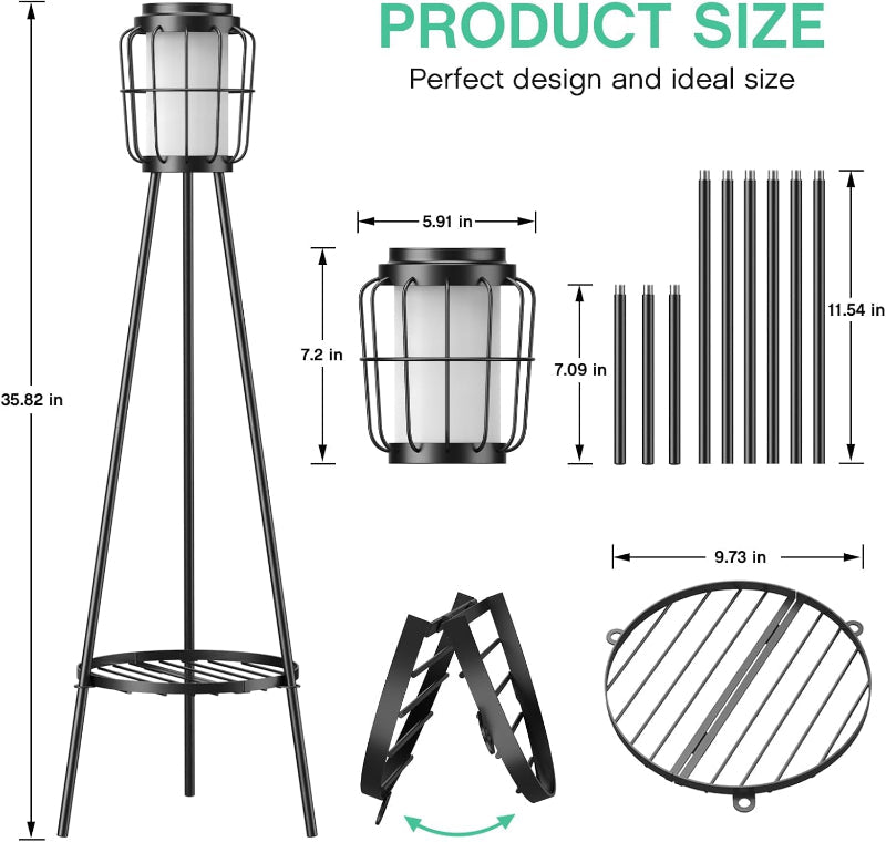 Greenhaus Gardening Solar Plant Display Stand for Outdoor Spaces