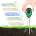 Greenhaus Gardening 3-in-1 Soil Moisture Meter with pH and Light Tester