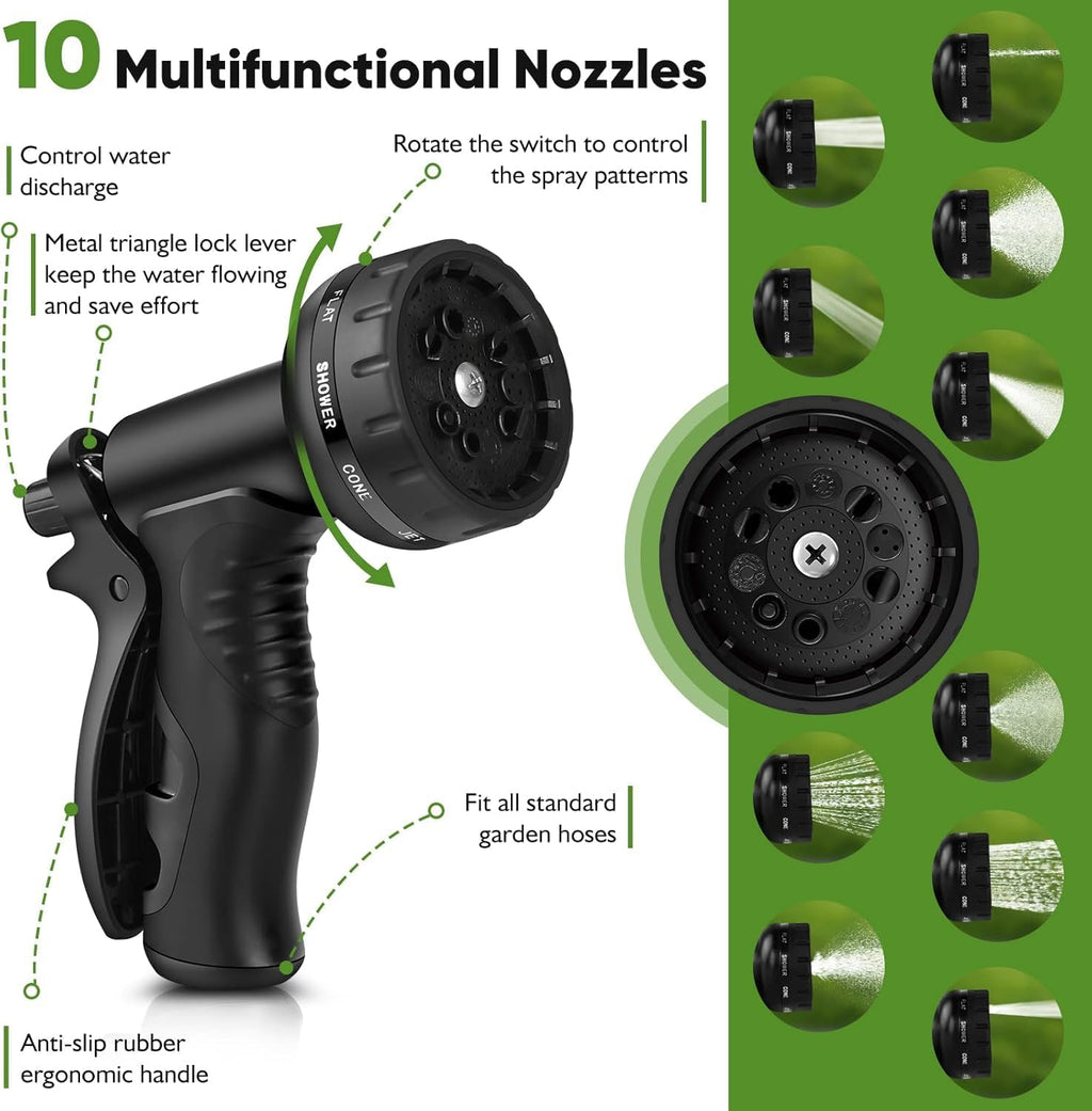 Greenhaus Gardening Heavy-Duty Stainless Steel Garden Hose with Leak-Resistant Fittings