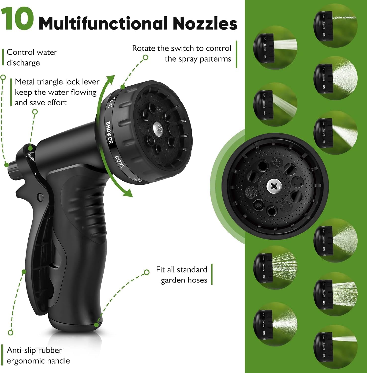 Greenhaus Gardening Heavy-Duty Stainless Steel Garden Hose with Leak-Resistant Fittings
