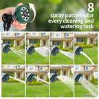 Greenhaus Gardening 24-Inch Watering Wand with 8 Spray Patterns & Pivoting Head