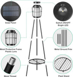 Greenhaus Gardening Outdoor Solar Plant Stand Lights for Patio and Garden