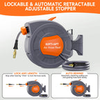 Greenhaus Gardening 82 ft Retractable Air Hose Reel with Auto Rewind & 180° Swivel Bracket