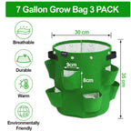 Greenhaus Gardening Strawberry Grow Bags with 8 Side Planting Pockets