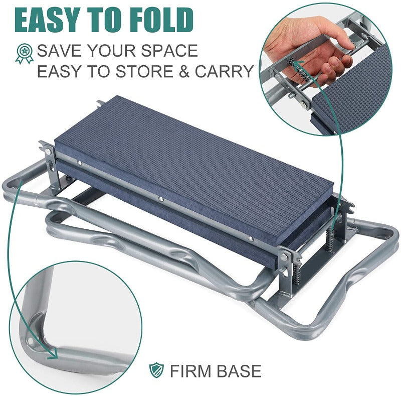 GreenHaus Gardening Multi-Function Garden Kneeler Seat with Side Storage Pockets