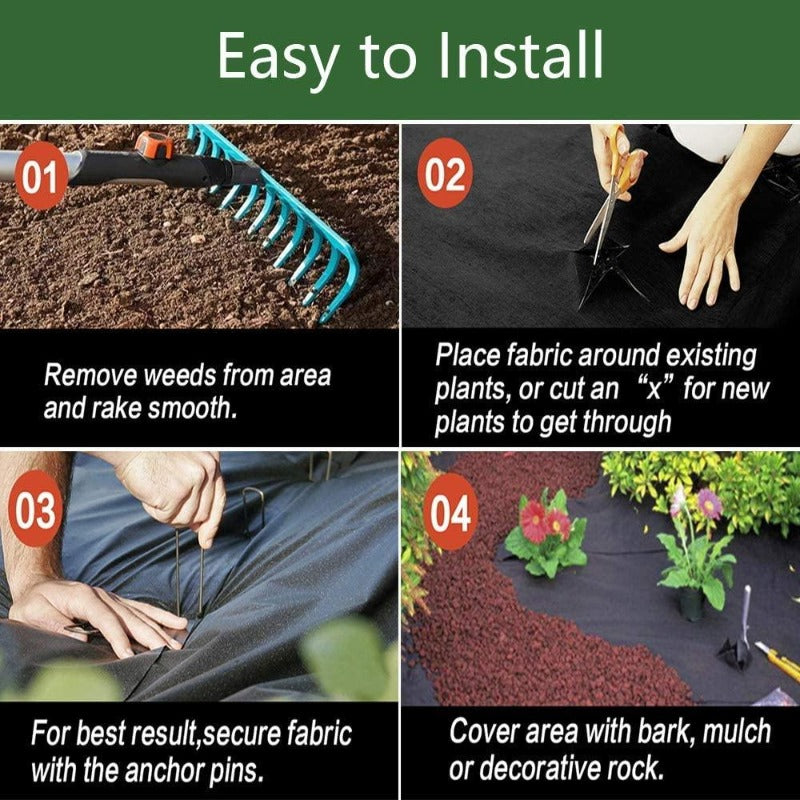 Greenhaus Gardening Breathable Landscape Fabric for Weed Suppression