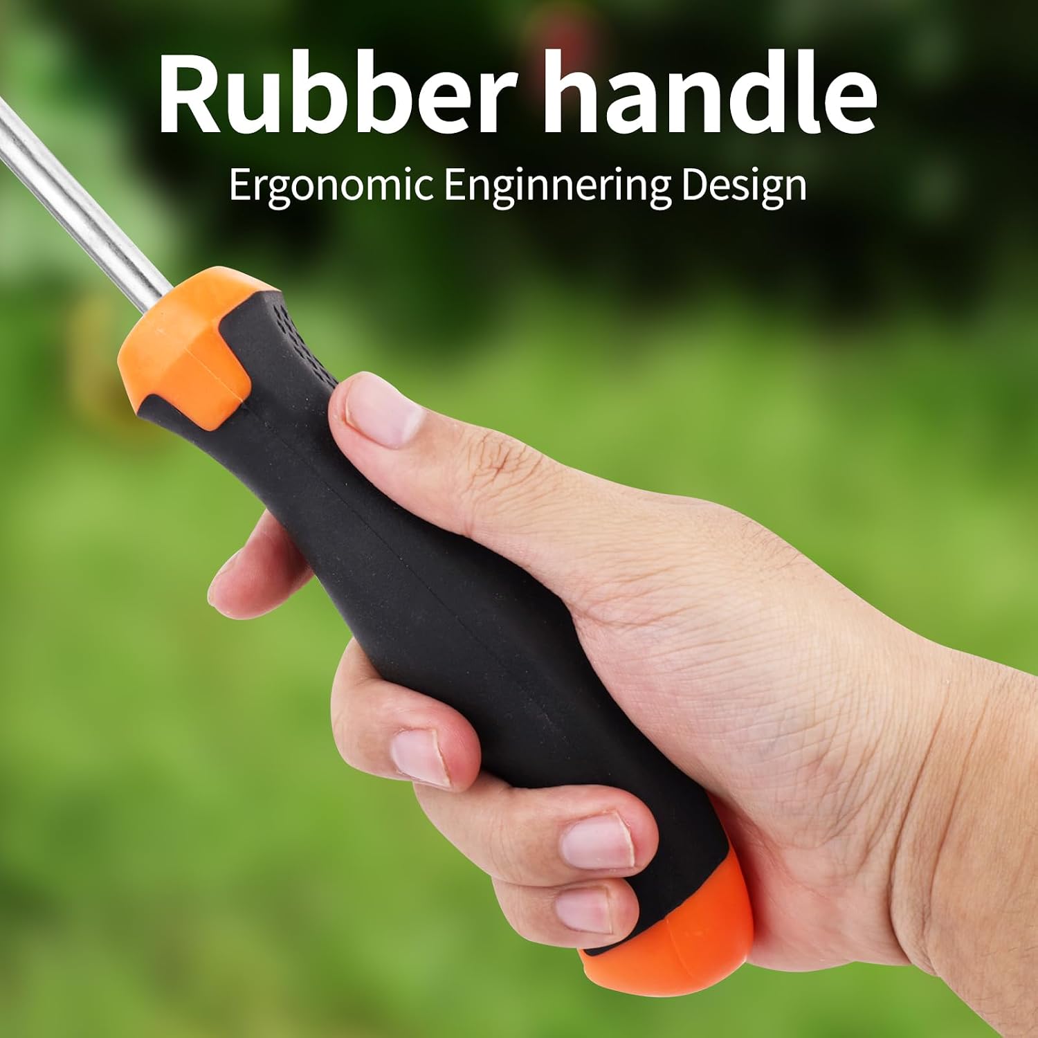 Greenhaus Gardening 2-Piece Stainless Steel Hand Weeder Set with Ergonomic Rubber Handles