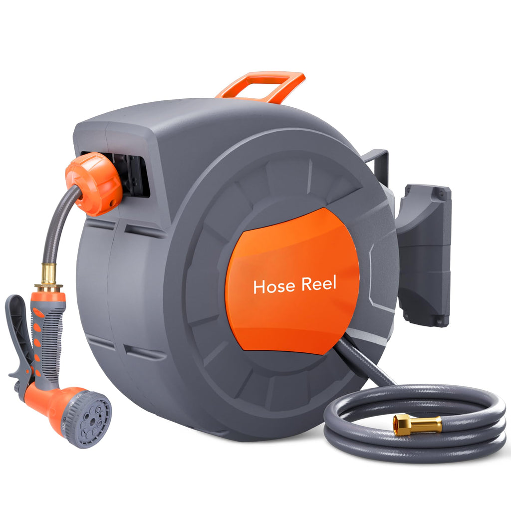 Greenhaus Gardening 72 ft Retractable Garden Hose with Swivel Bracket