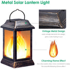 Greenhaus Gardening Decorative Solar Flame Lanterns 2-Pack