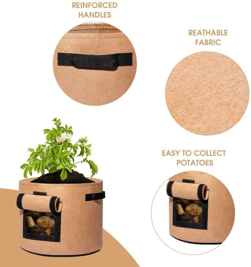 Greenhaus Gardening Reusable Potato Planter Bags with Side Access Window