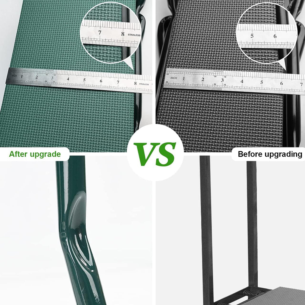 Greenhaus Gardening Foldable Garden Kneeler & Seat with Extra-Wide EVA Pad and Dual Tool Pouches