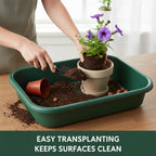 Greenhaus Gardening Extra-Large Heavy-Duty Potting Tray Set for Repotting, Soil Mixing & Bottom Watering – 2 Pack