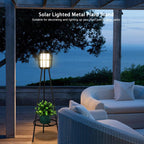 Greenhaus Gardening Outdoor Solar Plant Stand Lights for Patio and Garden