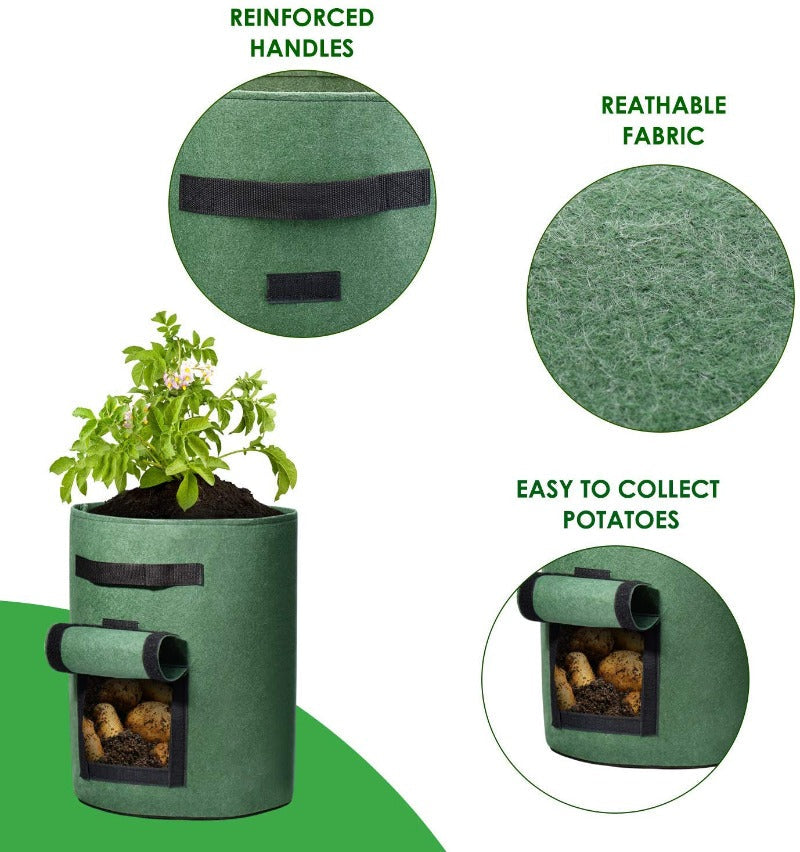 Greenhaus Gardening Green Vegetable Planter Bags with Breathable Fabric