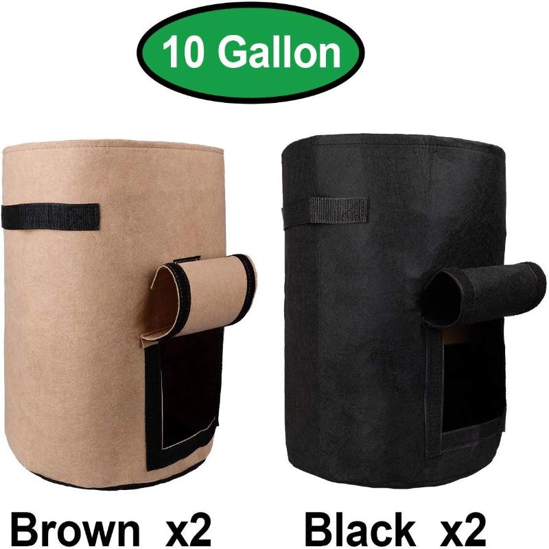 Greenhaus Gardening 4-Pack 10 Gallon Fabric Vegetable Grow Bags