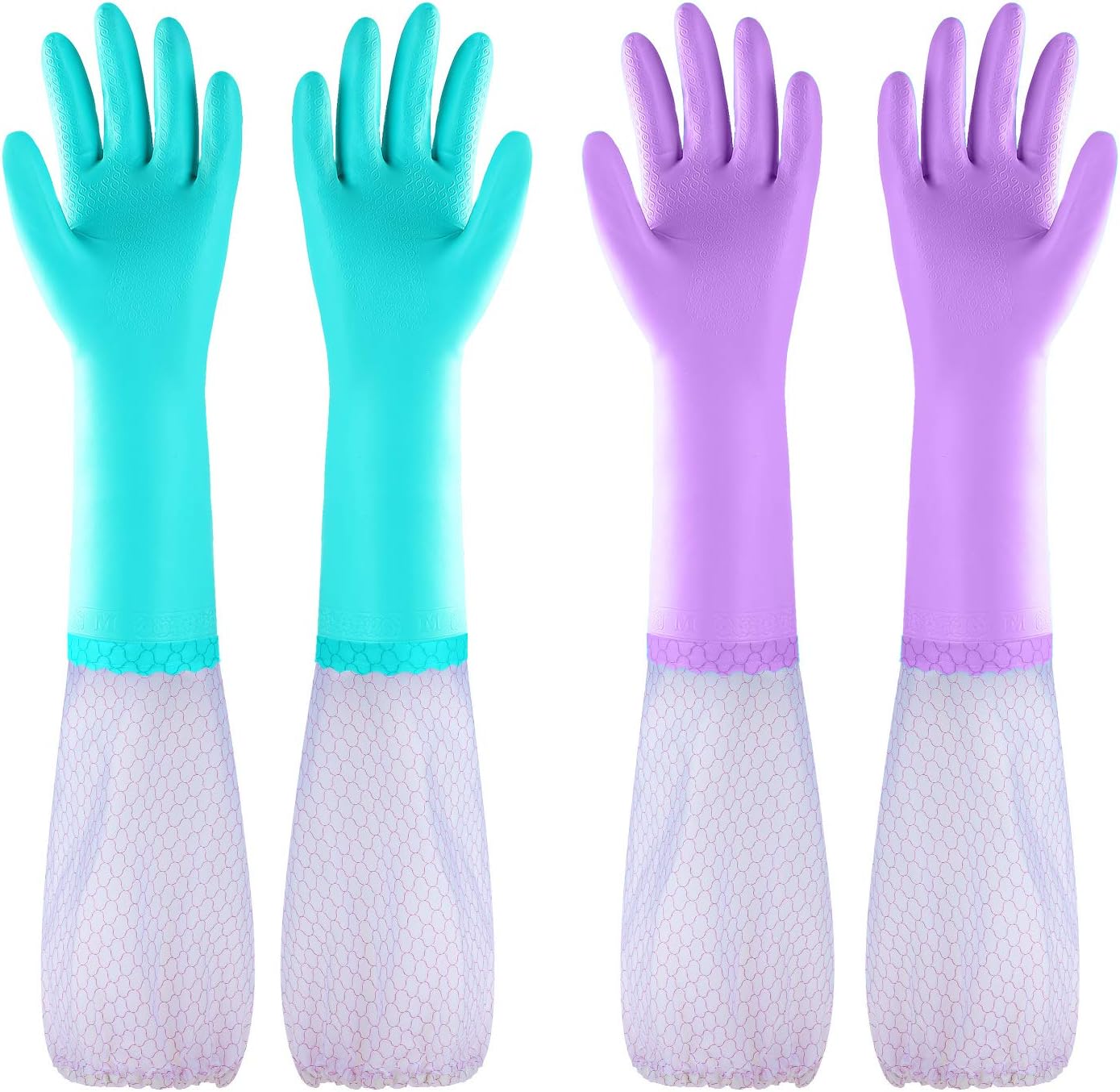 Greenhaus Gardening Reusable Cleaning Gloves, Latex-Free with Cotton Lining, 2 Pairs