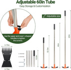 Greenhaus Gardening Professional Weeding Hoe with Spring Steel Rake Head