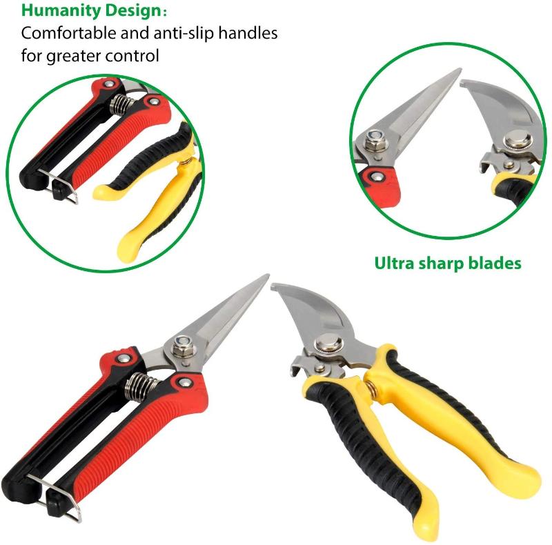 Greenhaus Gardening Garden Tools Set with Scissors, Pruners and Gloves