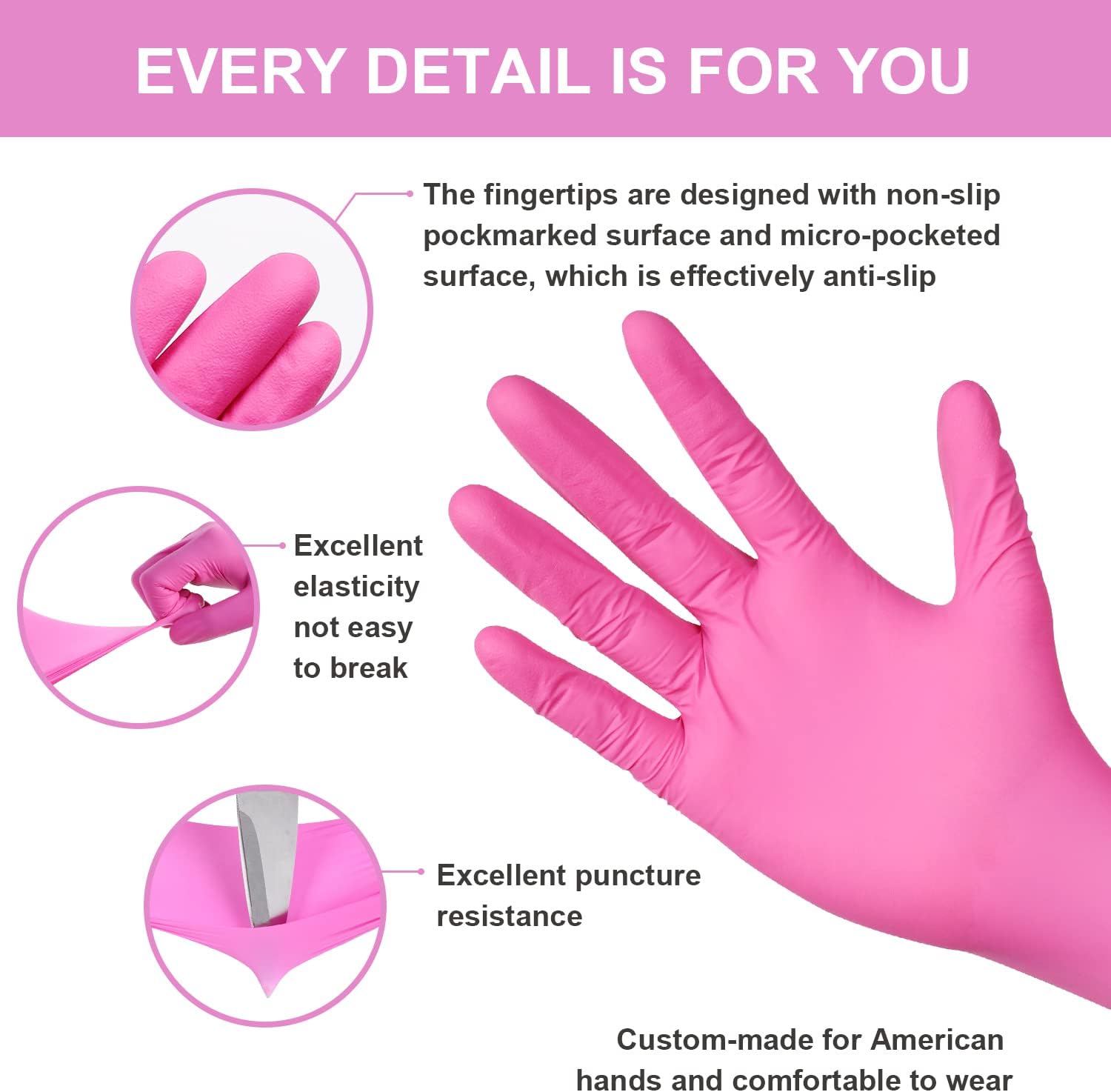 Greenhaus Gardening Disposable Nitrile Exam Gloves, 3.5 Mil, Latex-Free, 100 Count