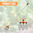Greenhaus Gardening 57-Inch Rotary Cultivator with Adjustable Handle and Interchangeable Wheels