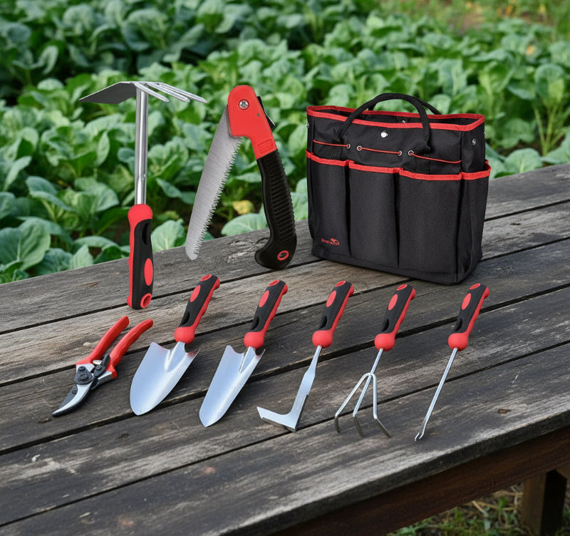 Greenhaus Gardening Garden Tools Set with Kneeling Pad and Gloves