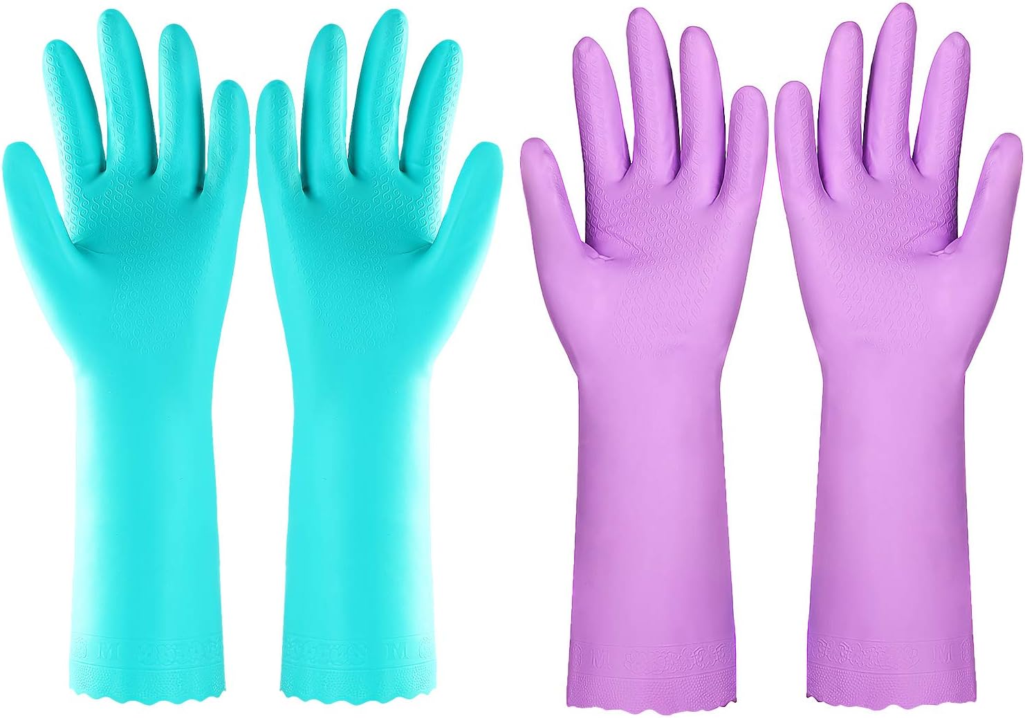 Greenhaus Gardening Reusable Cleaning Gloves, Latex-Free with Cotton Lining, 2 Pairs