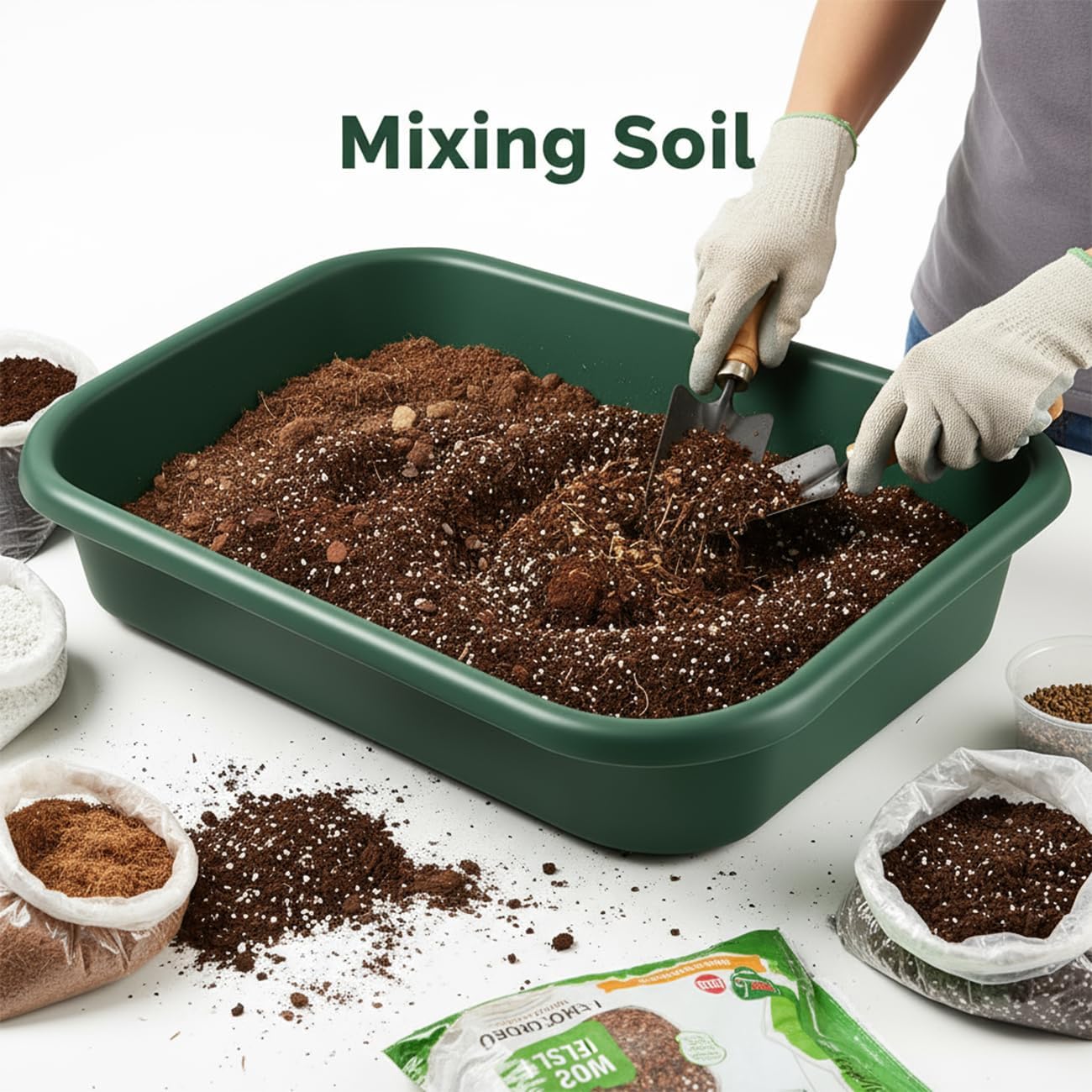 Greenhaus Gardening Extra-Large Heavy-Duty Potting Tray Set for Repotting, Soil Mixing & Bottom Watering – 2 Pack