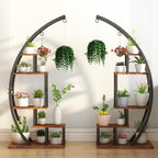 Greenhaus Gardening Half Moon Indoor Plant Stand Set of 2