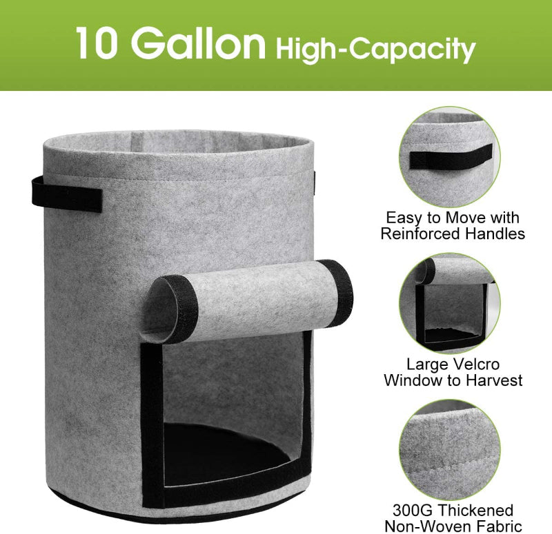 Greenhaus Gardening Heavy-Duty Fabric Grow Bags for Potatoes and Vegetables