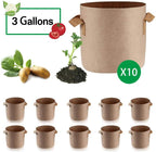 Greenhaus Gardening 10-Pack Fabric Plant Bags for Soil and Soil Mixes