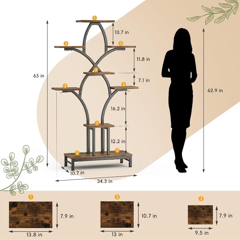 Greenhaus Gardening Indoor Plant Stand with Grow Lights