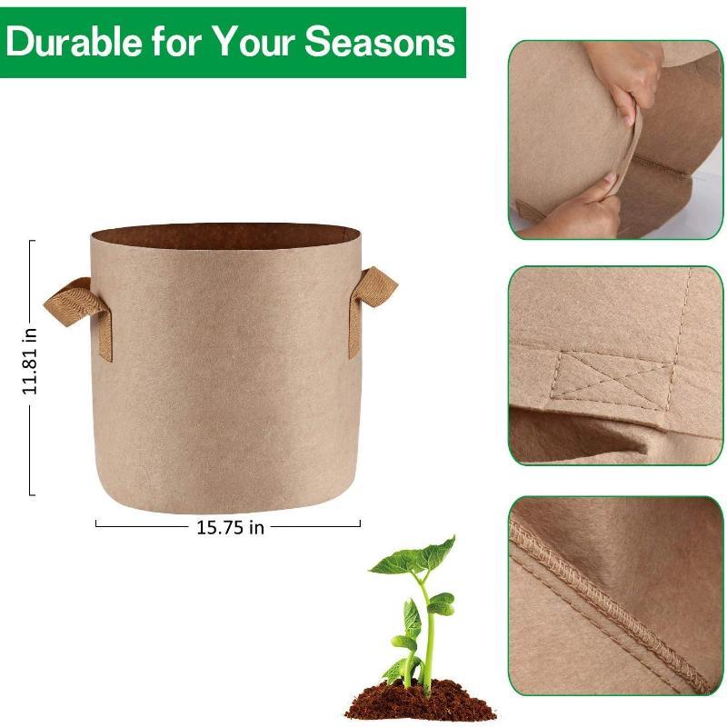 Greenhaus Gardening 10-Pack Fabric Plant Bags for Soil and Soil Mixes