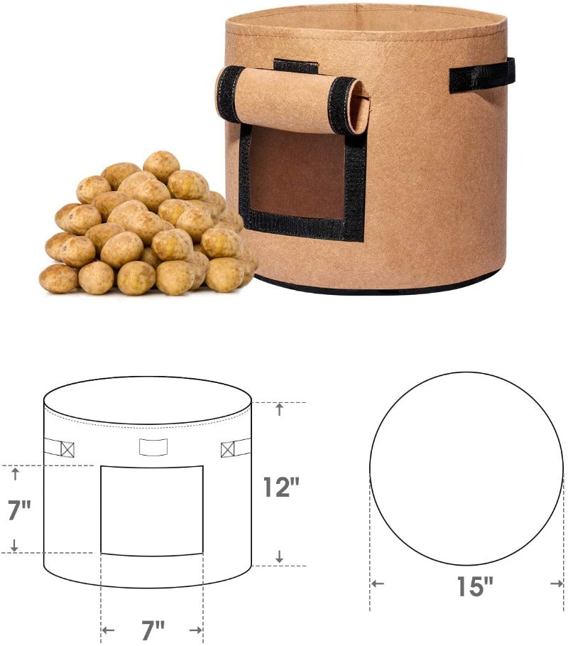 Greenhaus Gardening Reusable Potato Planter Bags with Side Access Window