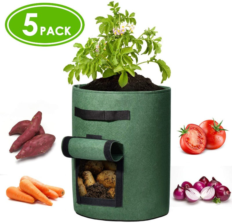 Greenhaus Gardening Green Vegetable Planter Bags with Breathable Fabric