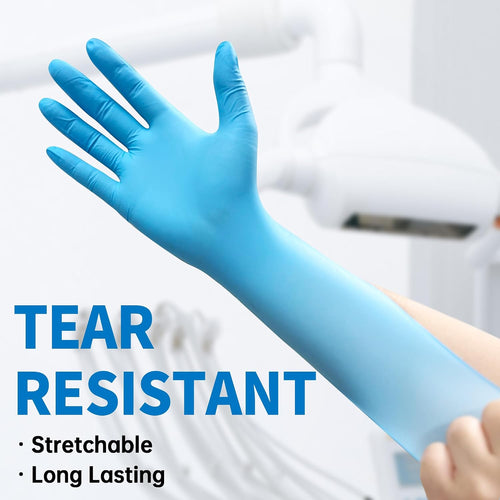 Greenhaus Gardening 4 Mil Blue Nitrile Disposable Gloves for Medical & Food Handling