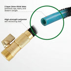 Greenhaus Gardening Flexible Expandable Garden Hose with Brass Connectors and Spray Nozzle